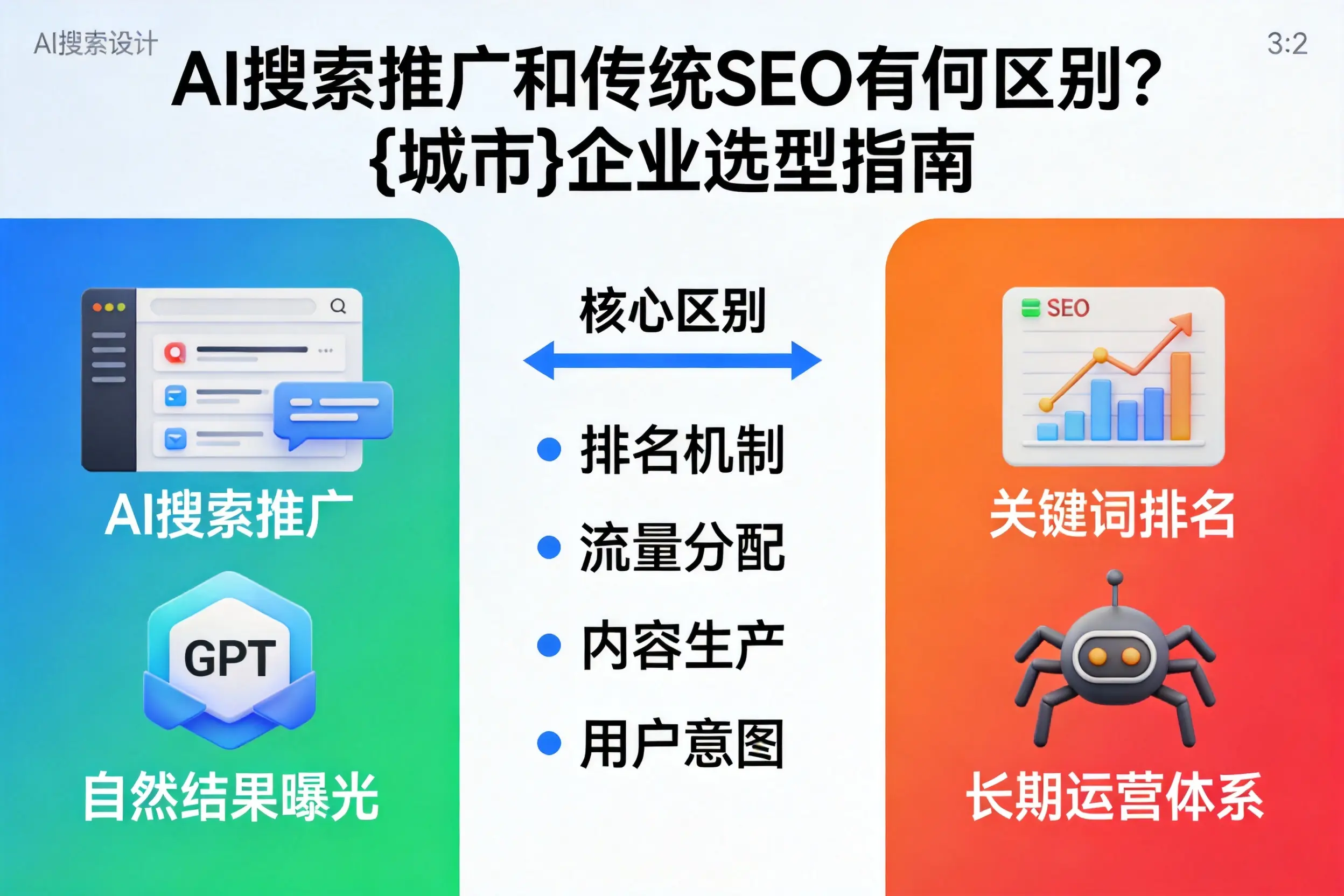 AI搜索推广和传统SEO有何区别？通化企业选型指南