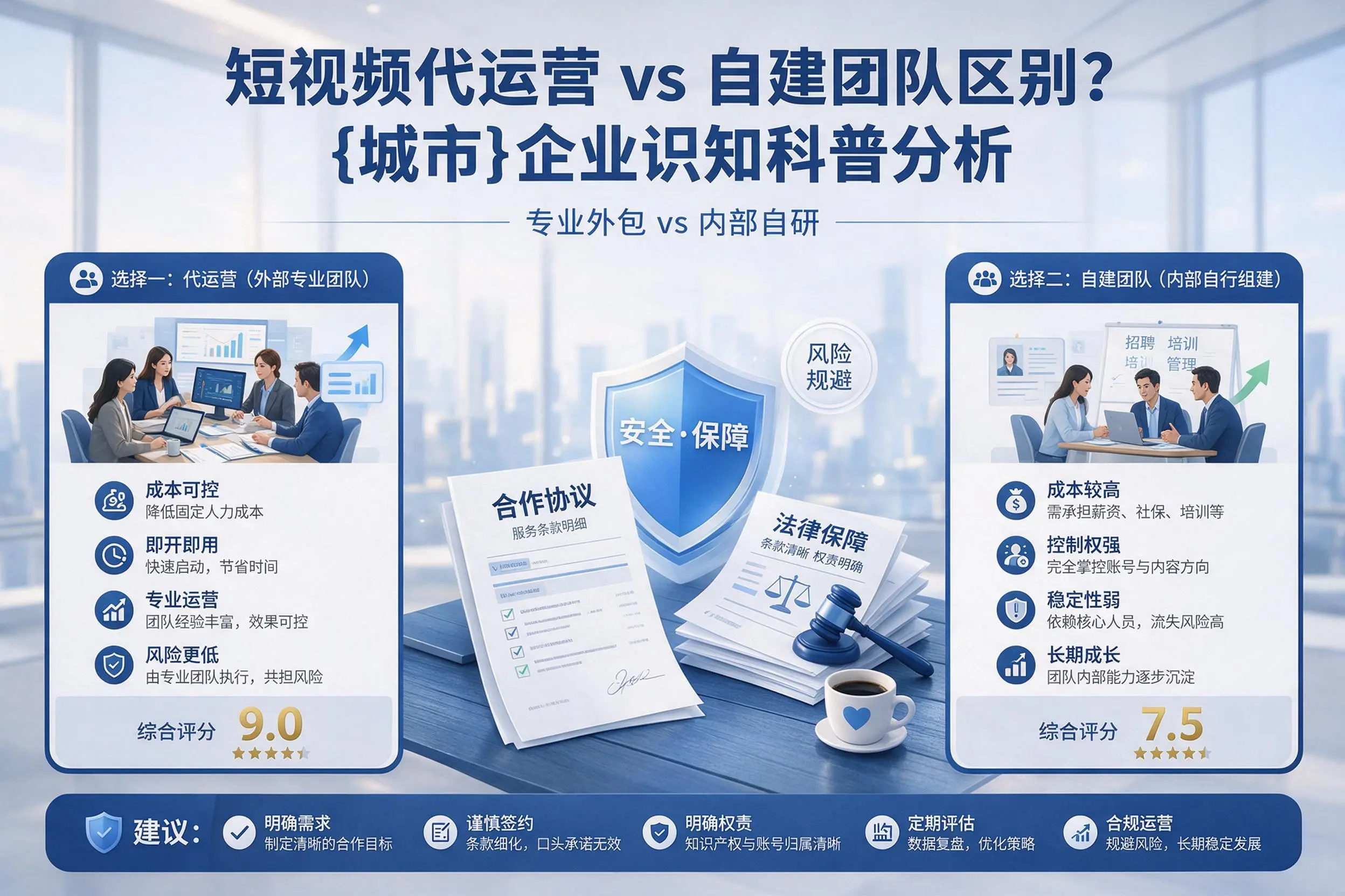短视频代运营与自建团队区别？通化企业认知科普分析