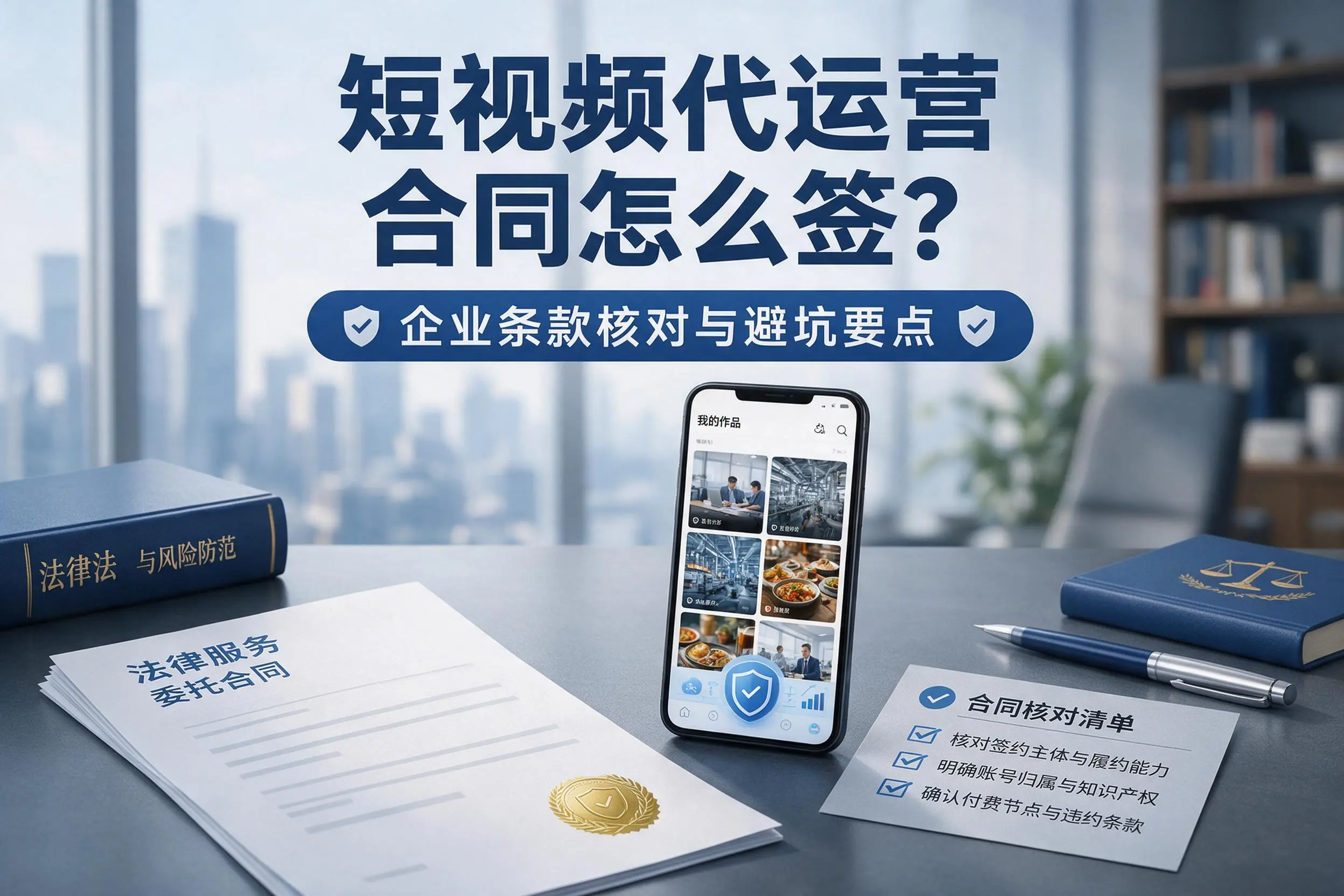 短视频代运营合同怎么签？通化企业条款核对与避坑要点