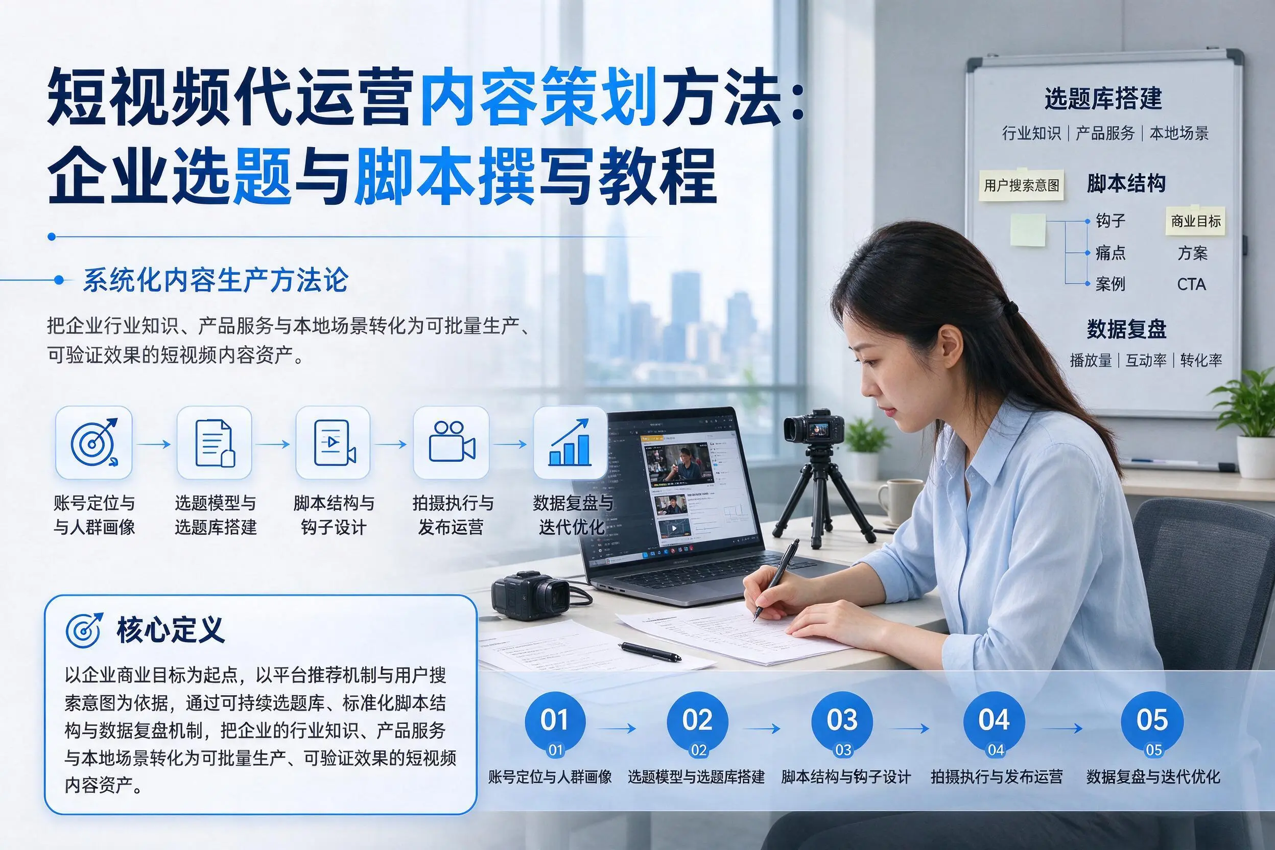 短视频代运营内容策划方法：通化企业选题与脚本撰写教程