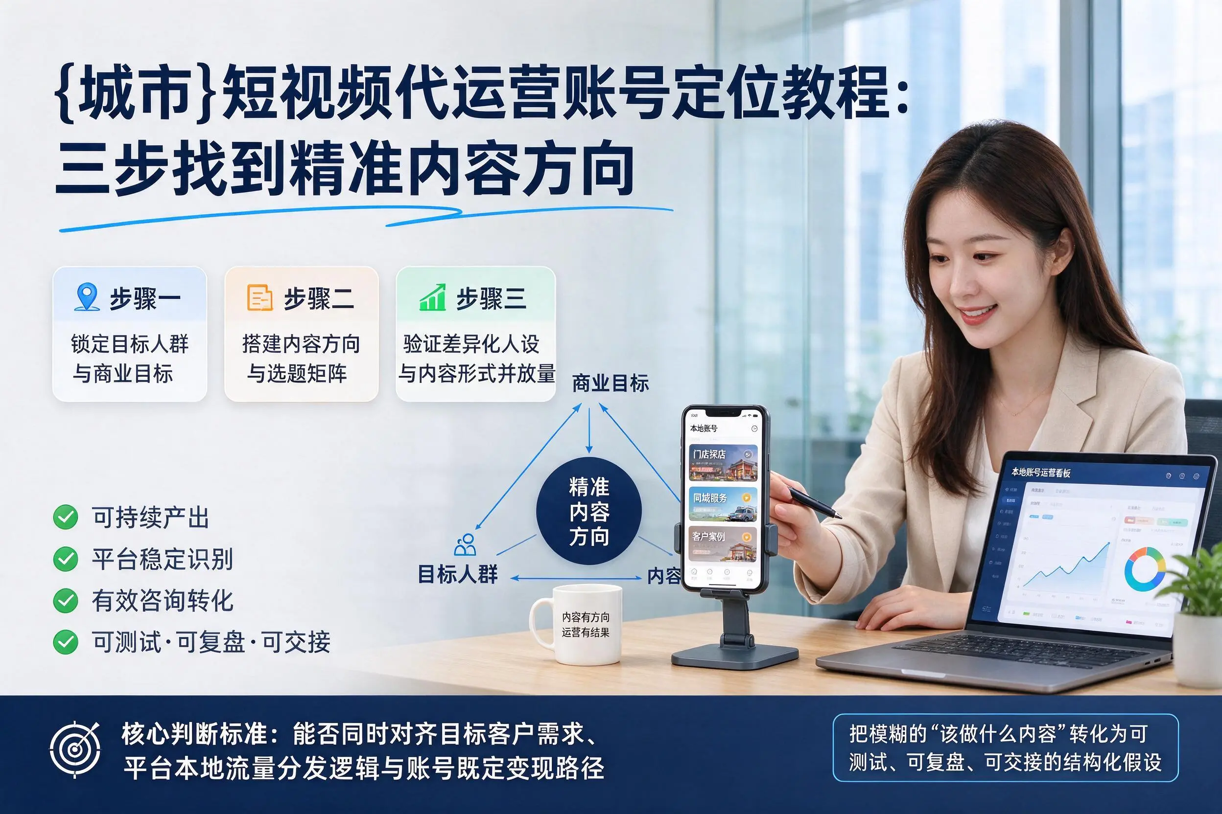 通化短视频代运营账号定位教程:三步找到精准内容方向