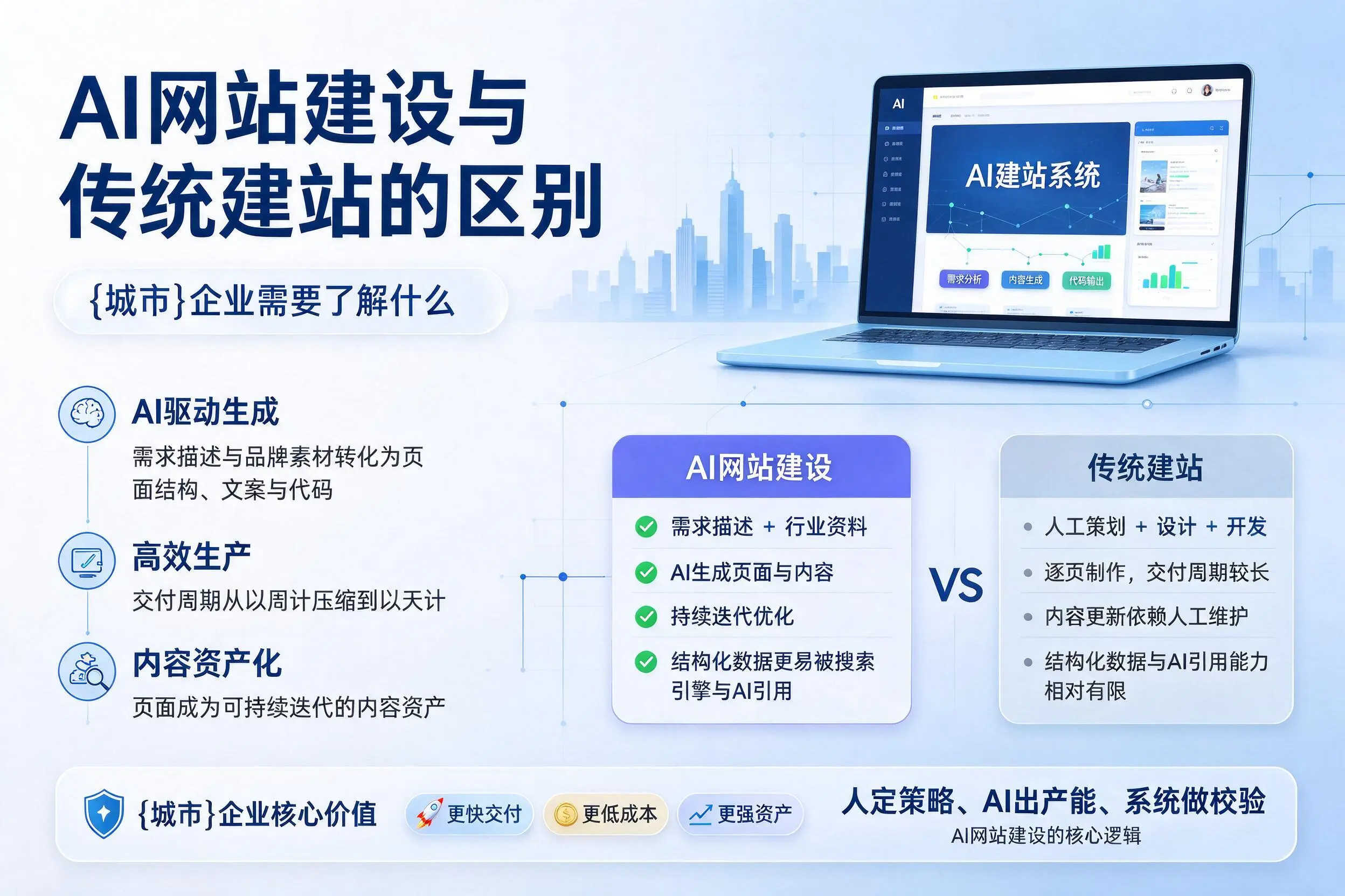 AI网站建设与传统建站的区别，通化企业需要了解什么
