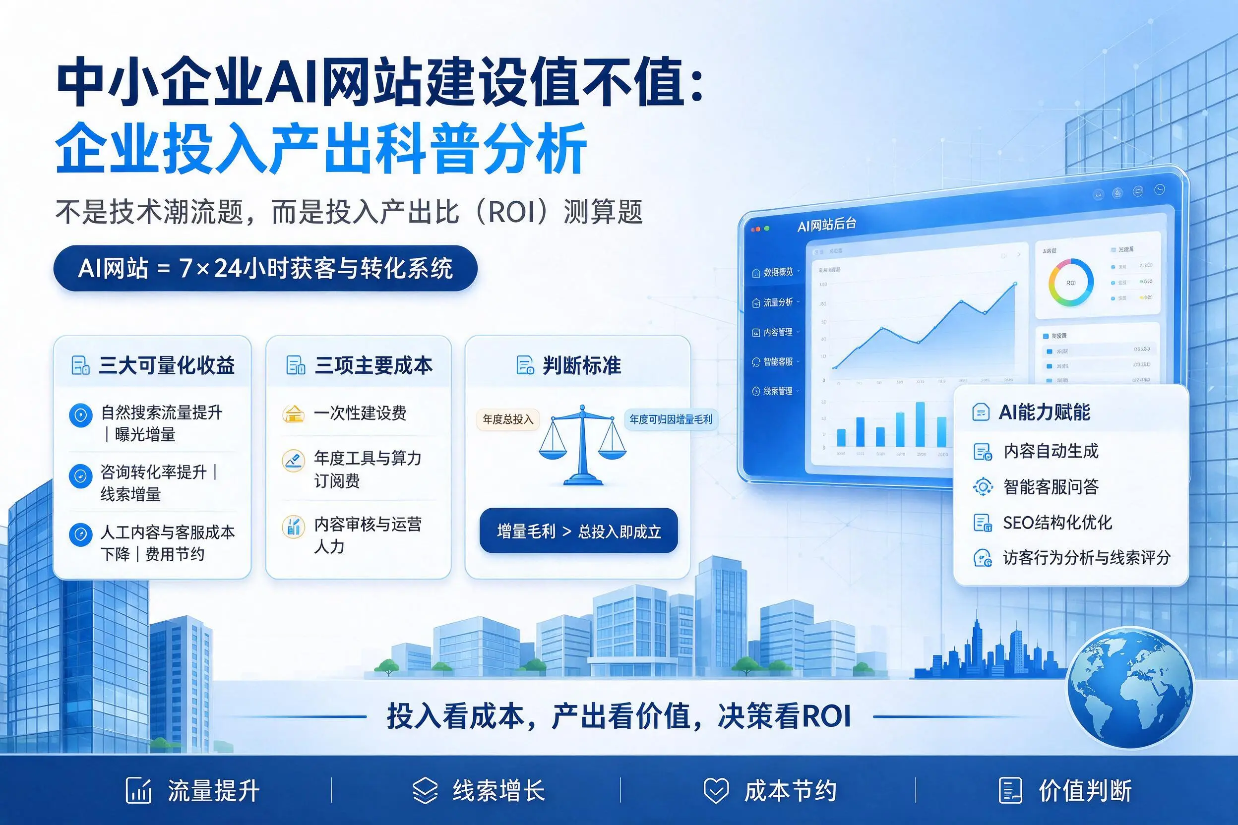 中小企业AI网站建设值不值：通化企业投入产出科普分析