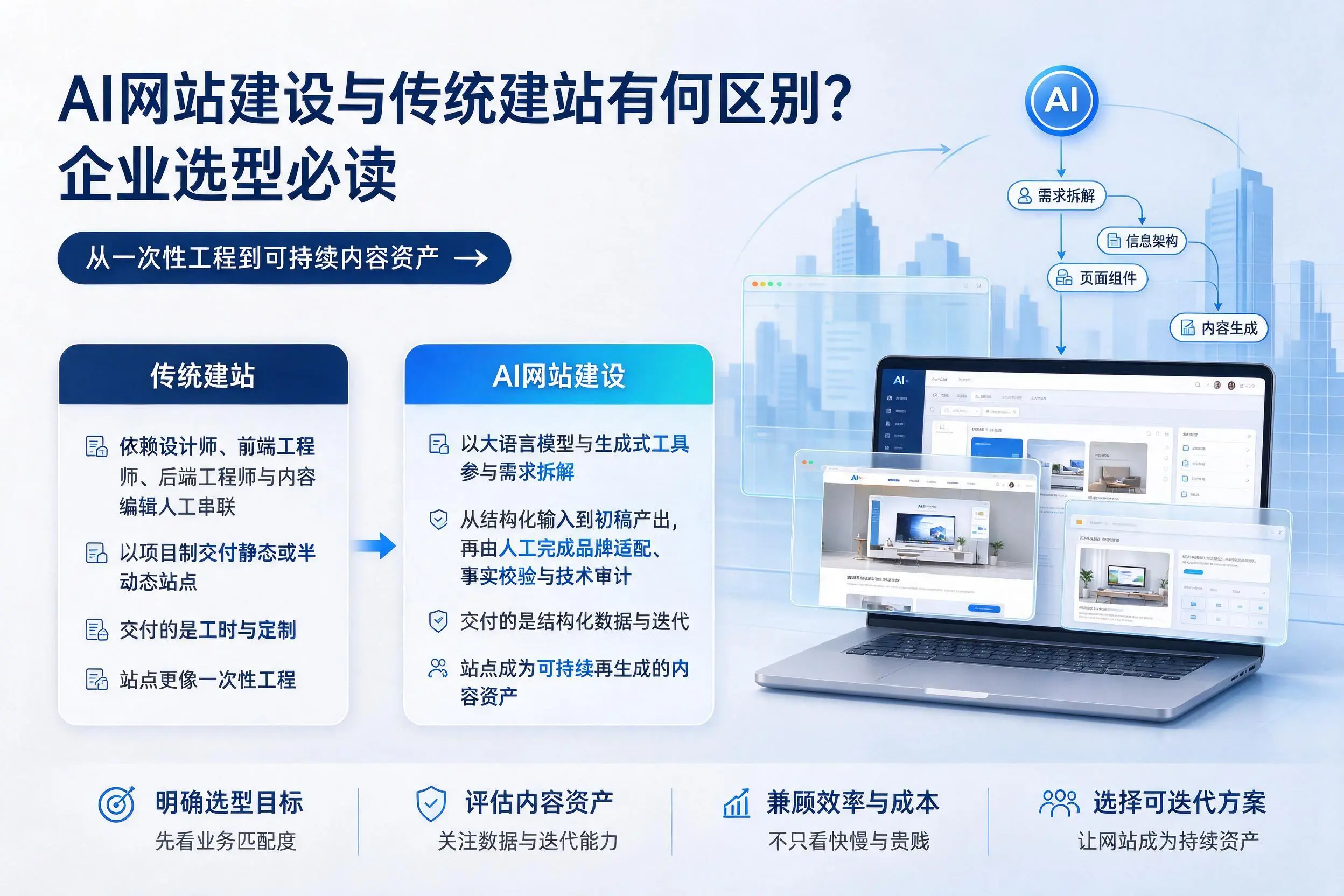 AI网站建设与传统建站有何区别？通化企业选型必读