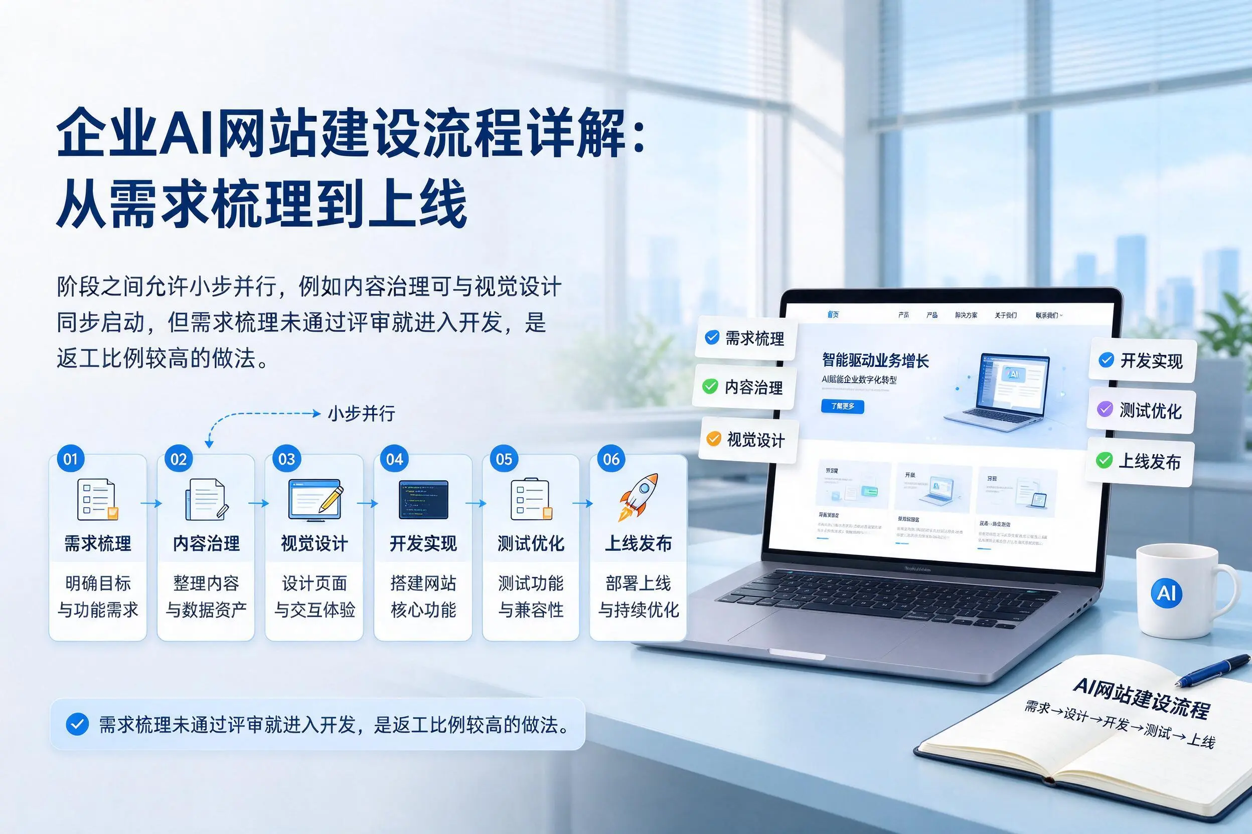 通化企业AI网站建设流程详解:从需求梳理到上线