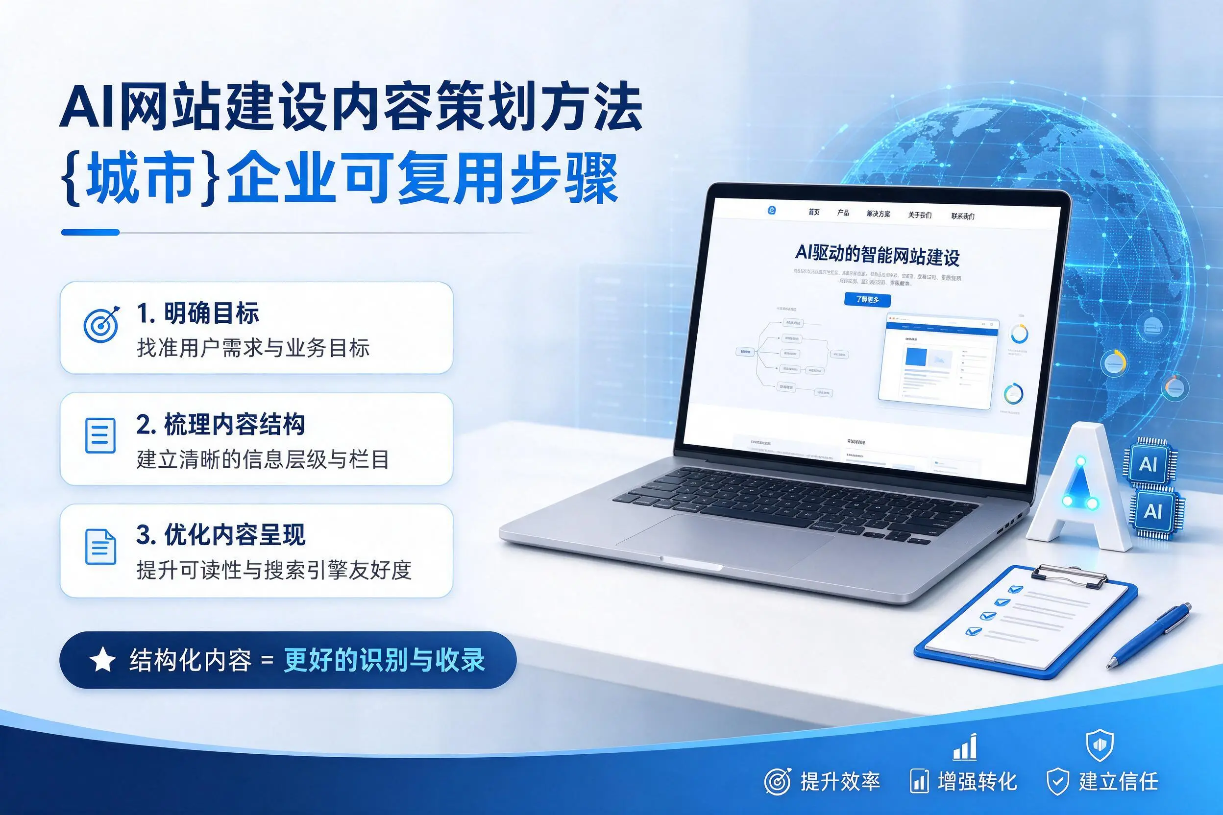 AI网站建设内容策划方法，通化企业可复用步骤