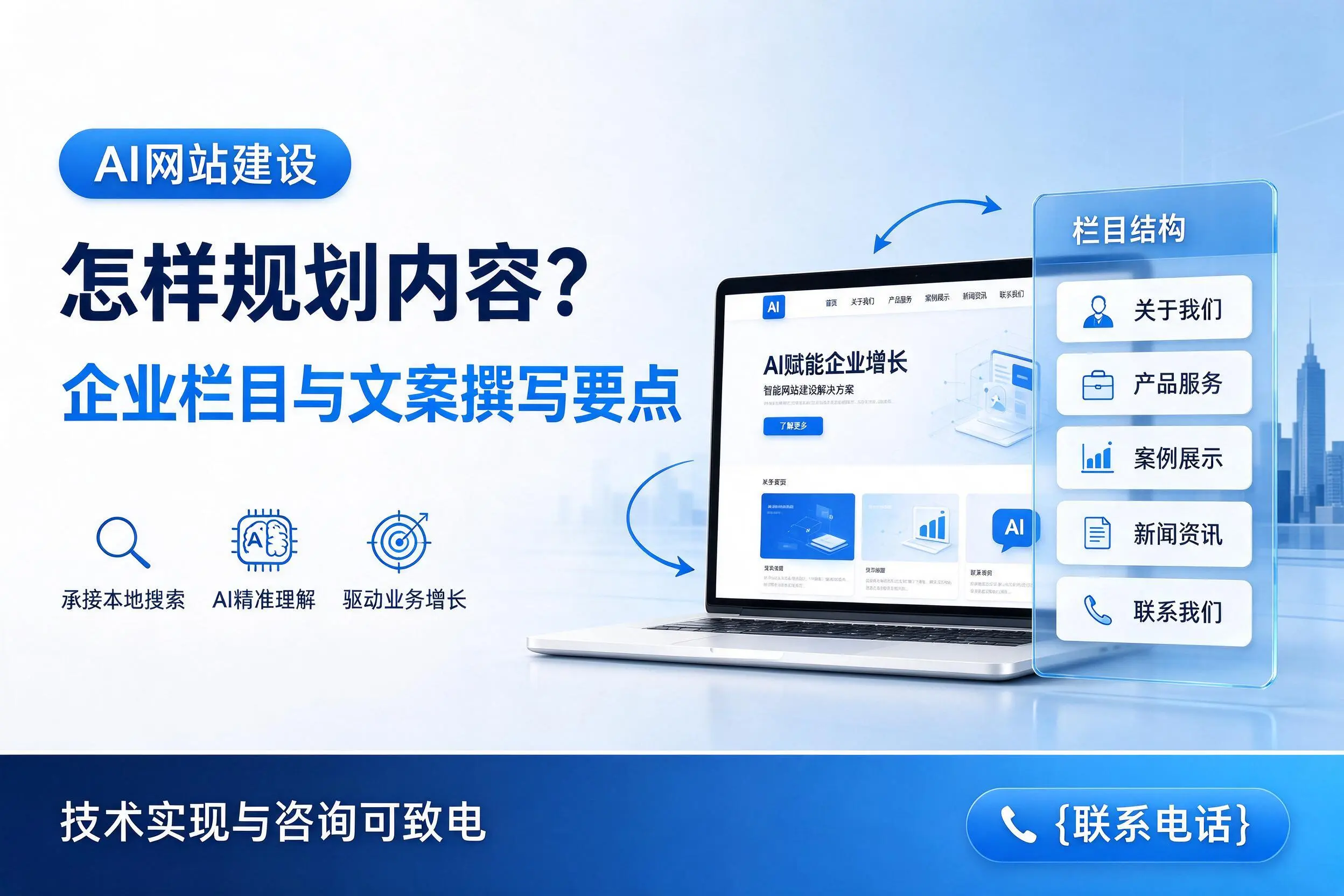AI网站建设怎样规划内容？通化企业栏目与文案撰写要点