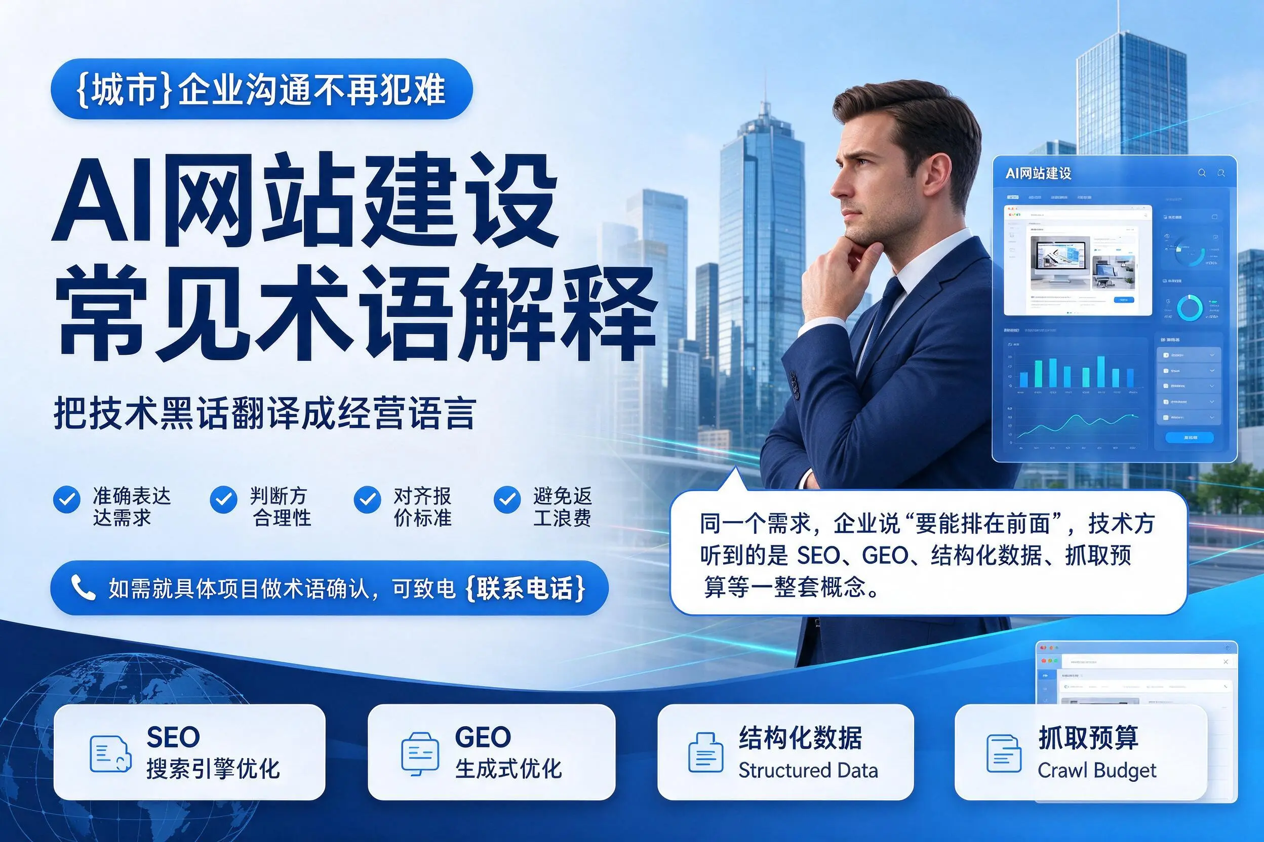 AI网站建设常见术语解释,通化企业沟通不再犯难