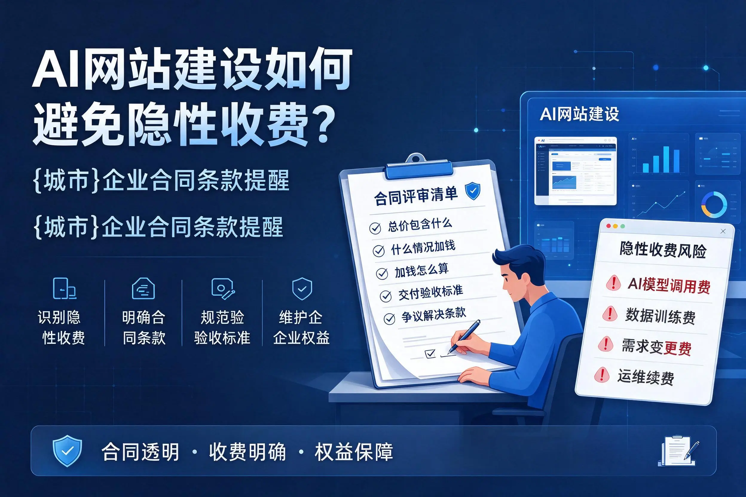 AI网站建设如何避免隐性收费?通化企业合同条款提醒
