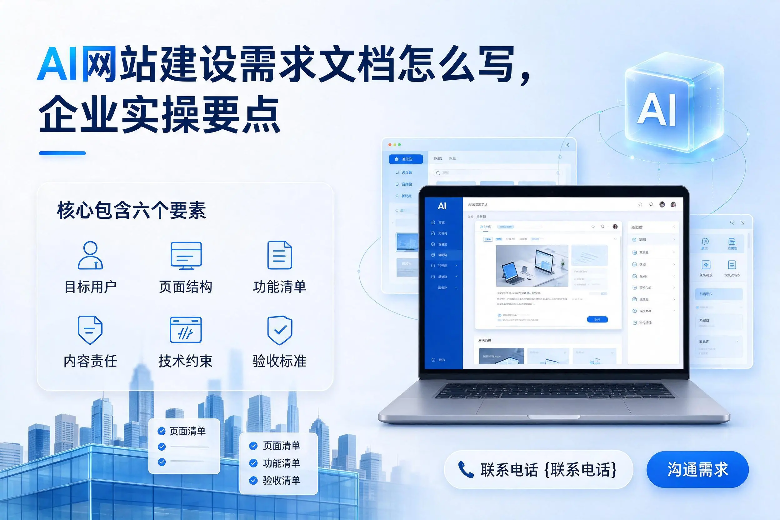 AI网站建设需求文档怎么写,通化企业实操要点